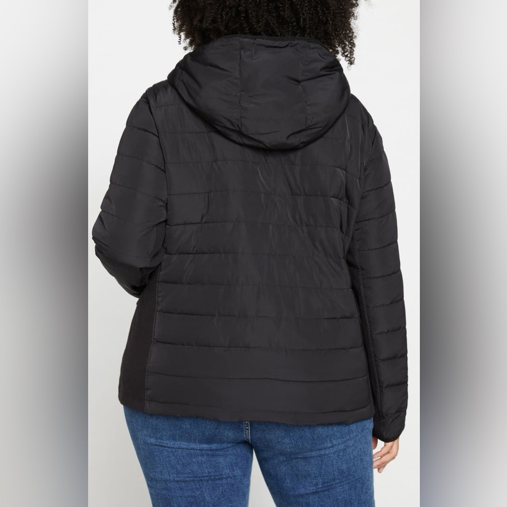 NWT Universal Standard Black Comfort Panel Light Padded Packable Jacket XS - Picture 3 of 15